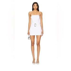 Superdown Rorie Strapless Dress in White
